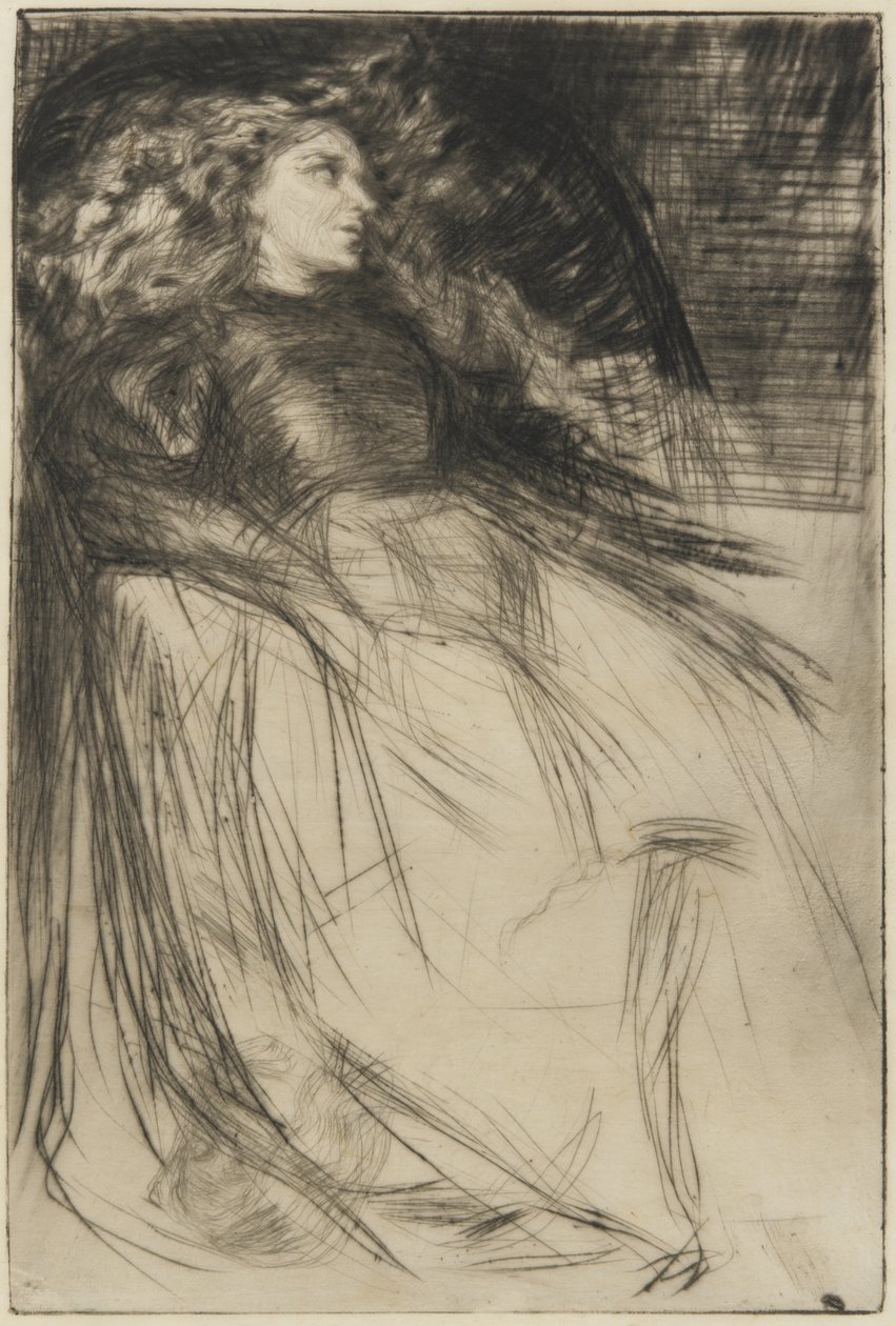 Yorgun, 1863 (kağıt üzerinde kuru nokta) by James Abbott McNeill Whistler