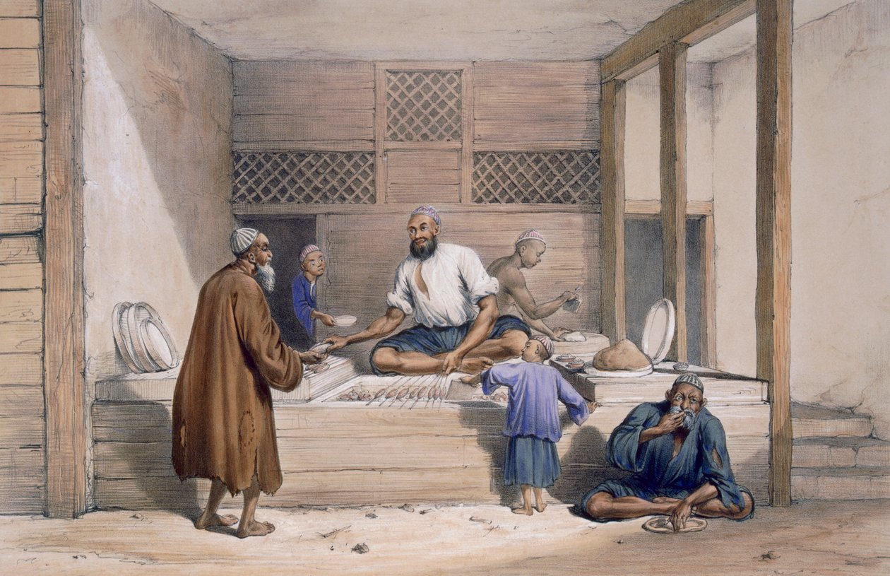 Cabaub Dükkanı, Cabul, 1843 by James Atkinson