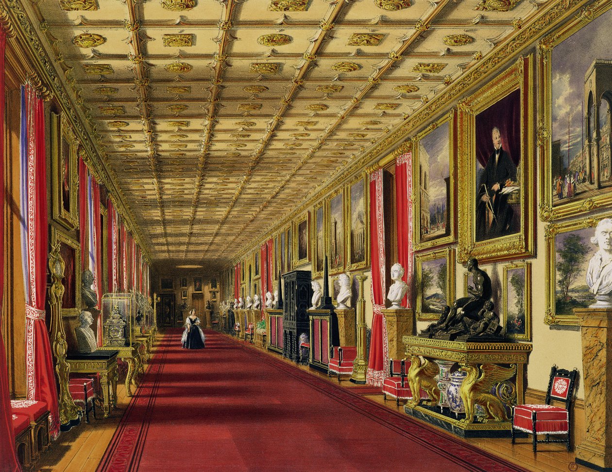Güney Koridoru, Windsor Kalesi, 1838 (kromolitho) by James Baker Pyne