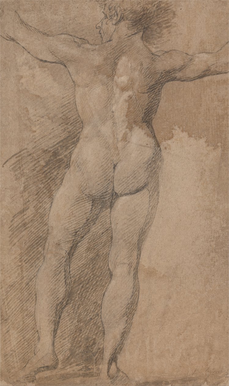 Arkadan Görünür Kolları Genişçe Açılmış Erkek by James Barry