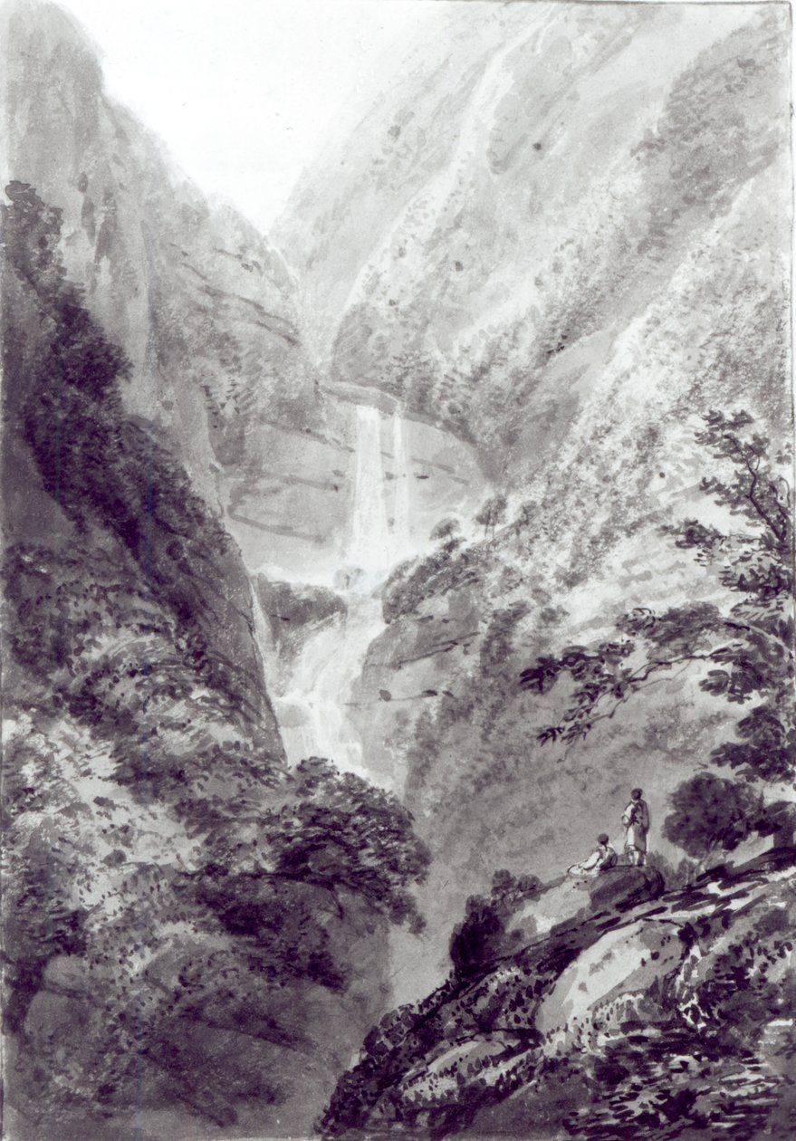 Minzapeezo Çağlayanı, Samuel Davies tarafından bir gravürden sonra suluboya, c.1800 by James Basire