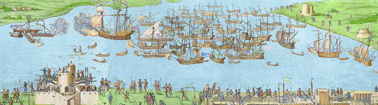 Inkambi yingabo zUbwongereza hafi ya Portsmouth mugihe cyintambara ya Solent by James Basire