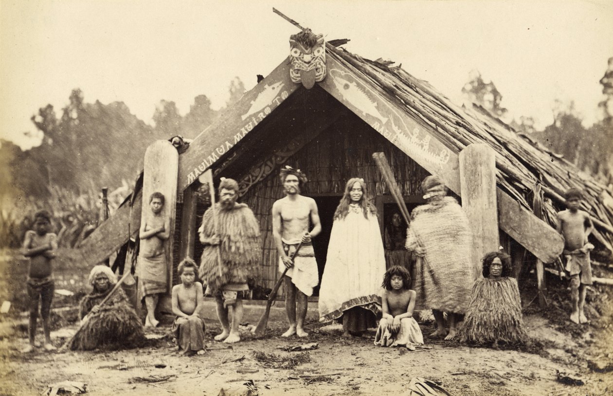 Maoriler Grubu, 1876 (albüm baskısı) by James Bragge