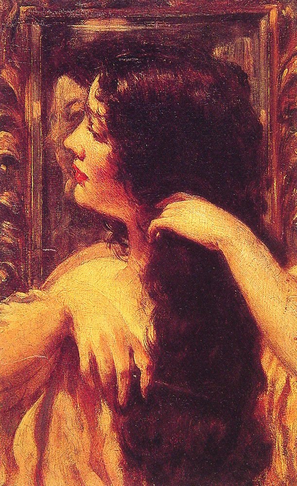 Esmer Saçını Tarama by James Carroll Beckwith