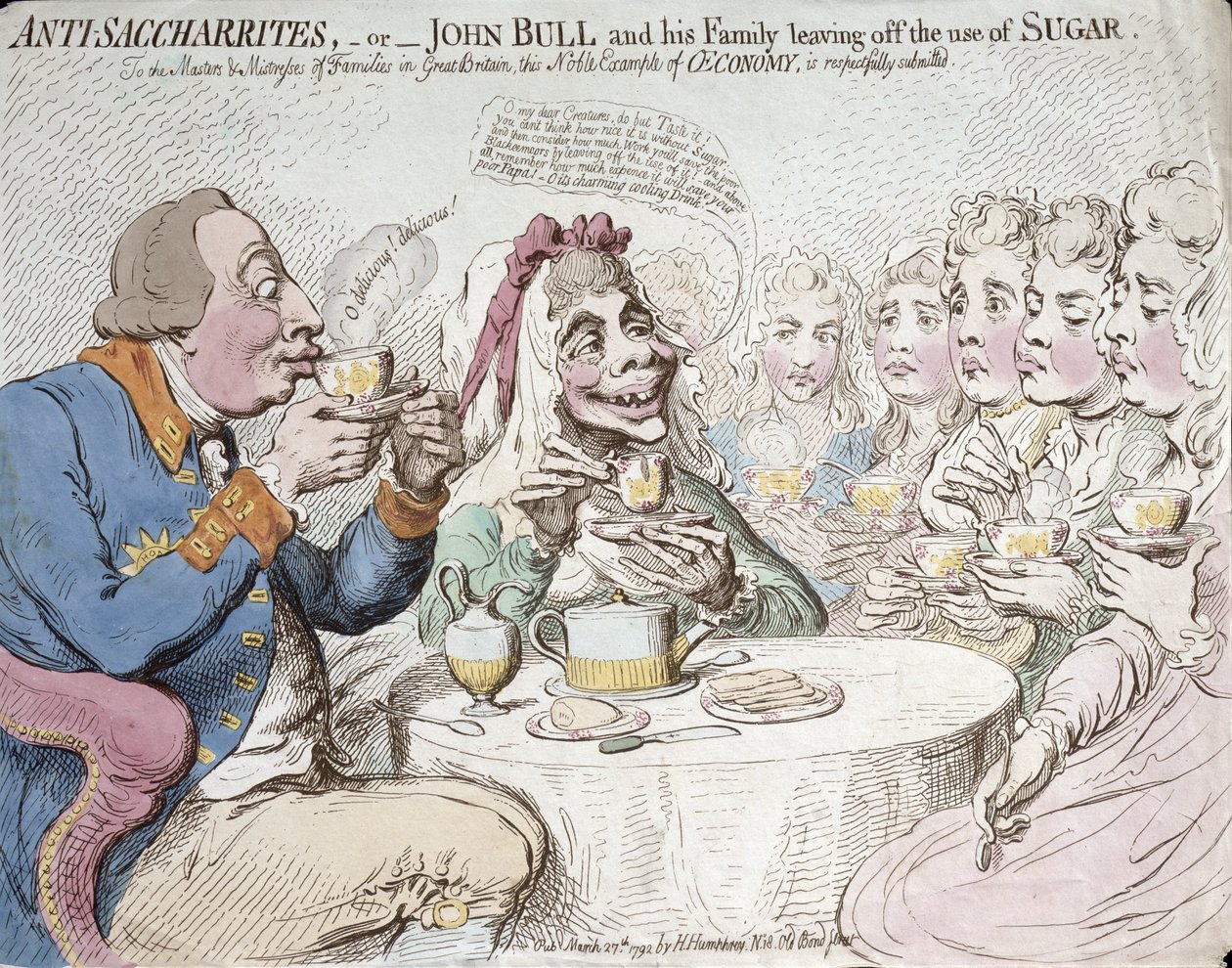 Anti-Saccharites veya John Bull ve Ailesi, 1792