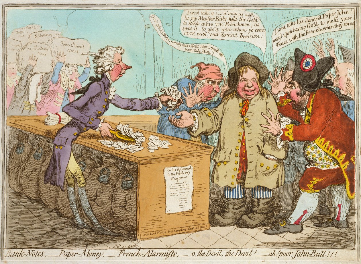 Banknotlar - Kağıt Para - Fransız Alarmcılar - ah! zavallı John Bull! 1797
