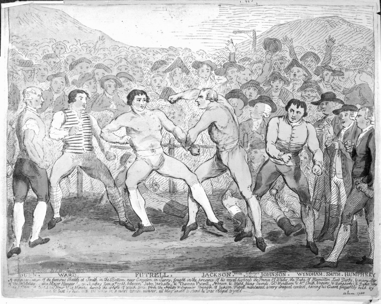 Thomas Futrell ve John Jackson arasındaki boks maçı, 9 Haziran 1788 by James Gillray
