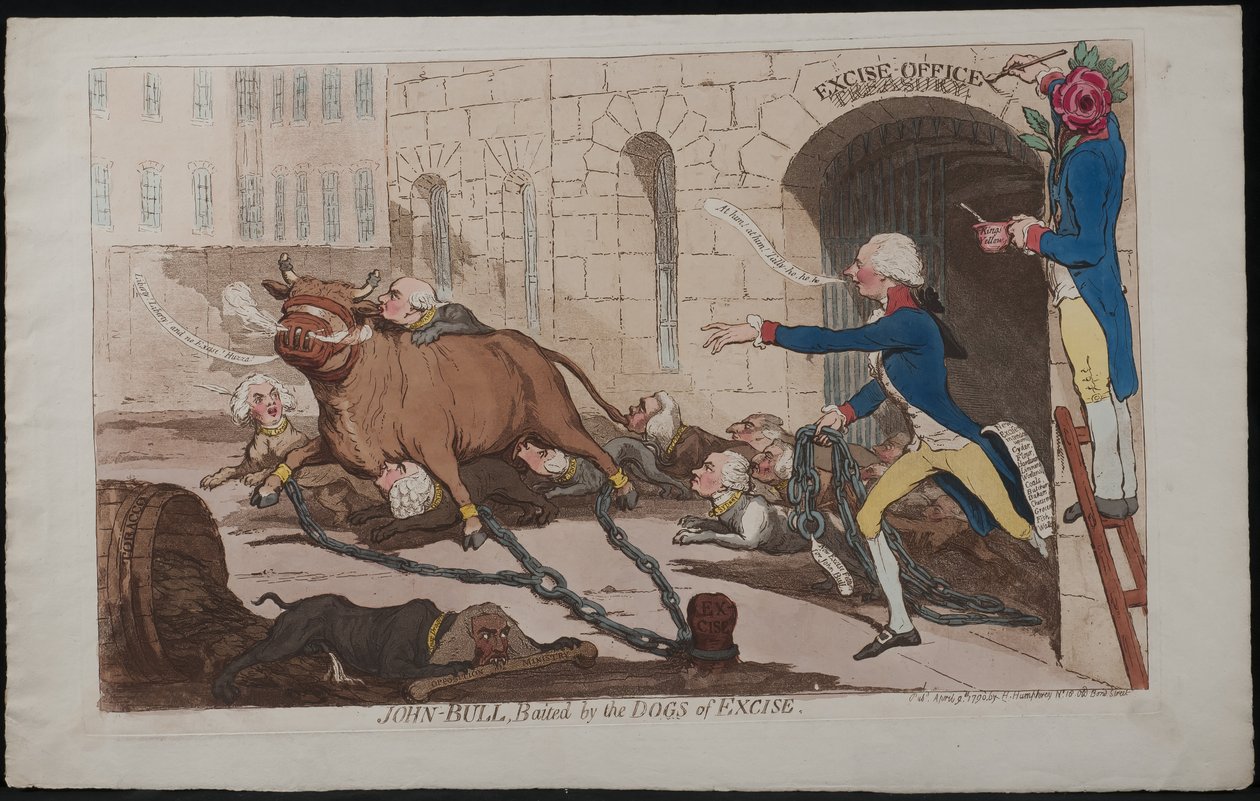 John Bull, Tüketim Köpekleri Tarafından Yeme Edildi, 1790 by James Gillray