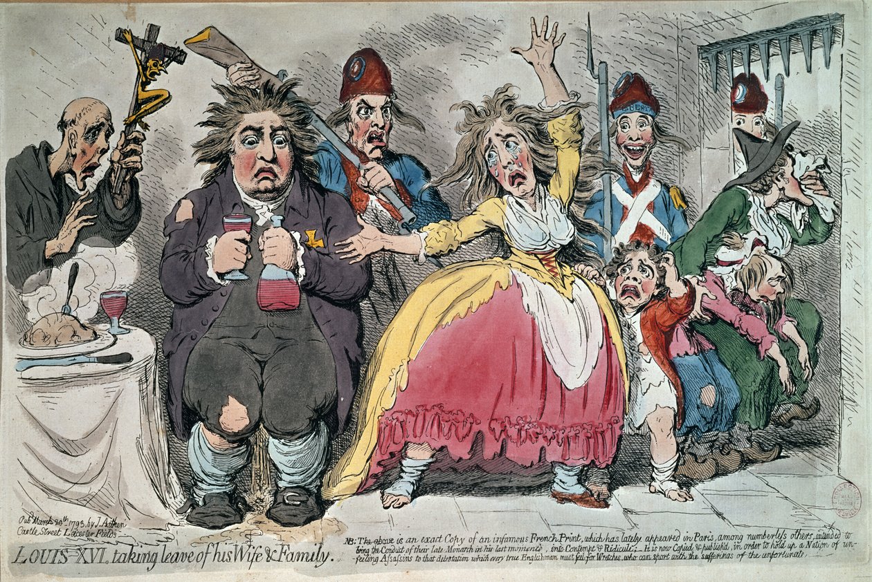 Louis XVI (1754-93) Karısından ve Ailesinden Ayrılırken, 1793 by James Gillray
