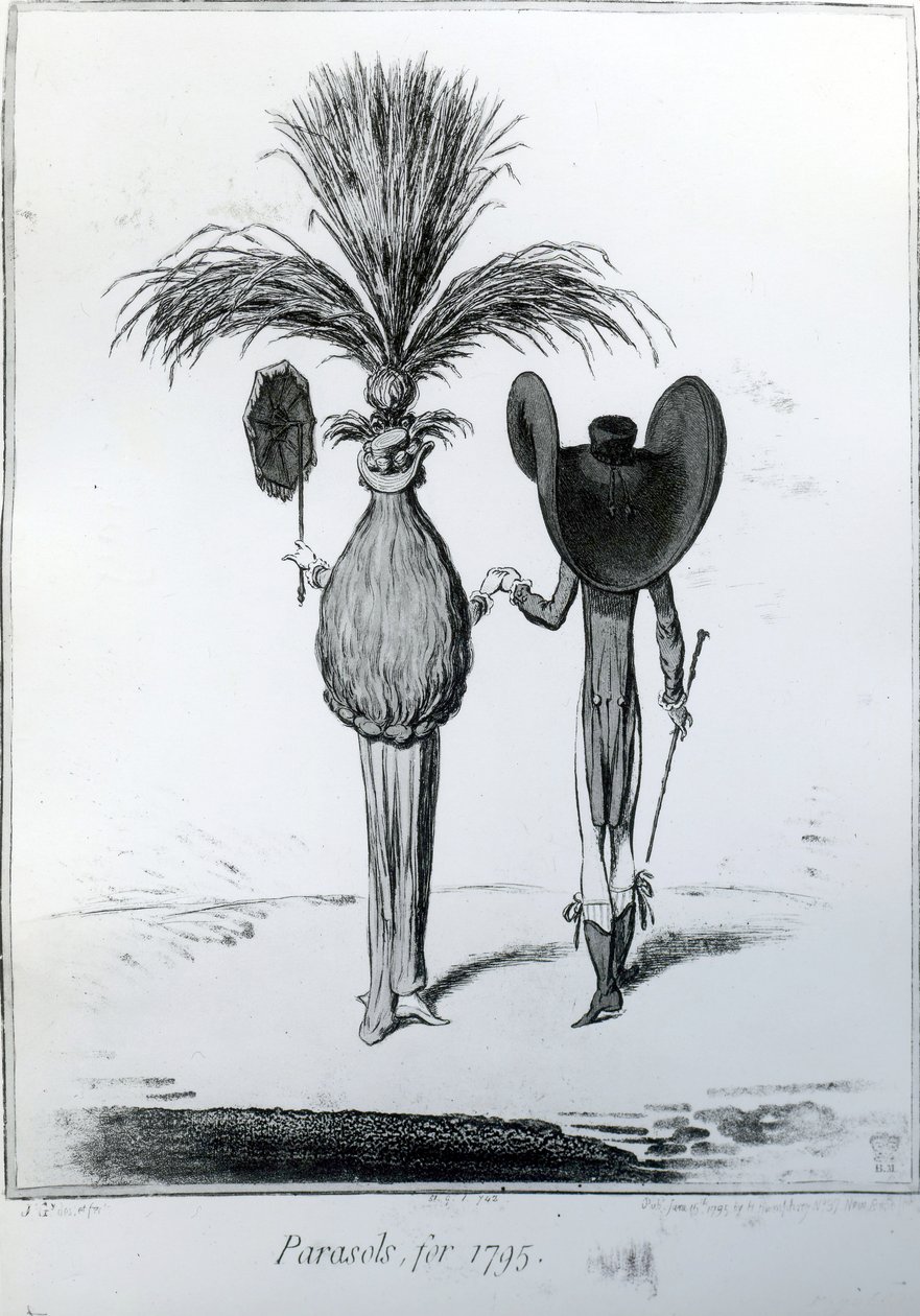 Şemsiyeler, 1795 için, by James Gillray