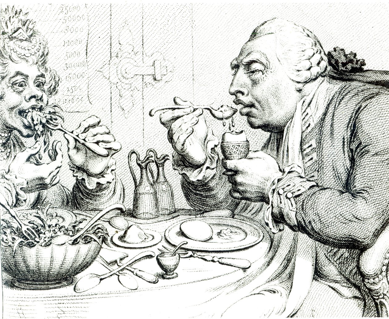 Temperance Tutumlu Bir Yemeğin Keyfini Çıkarıyor, George III ve Kraliçe Charlotte