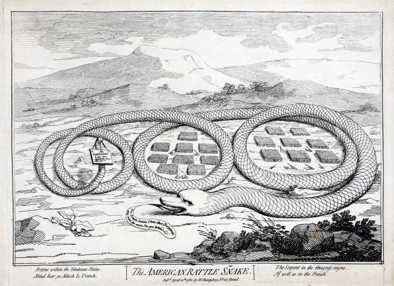 Amerikan Çıngıraklı Yılanı, 1782 by James Gillray