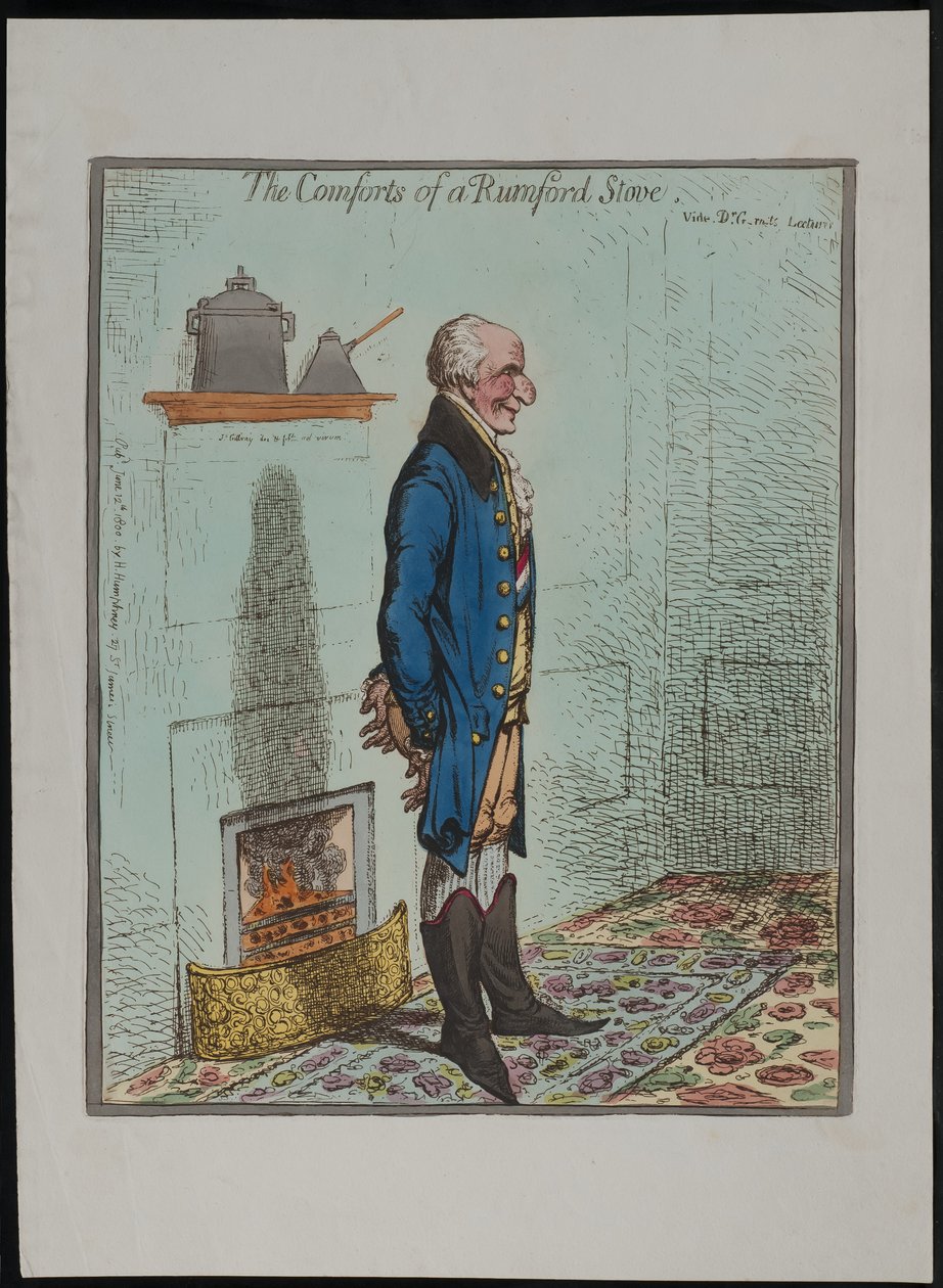 Rumford Ocağının Rahatlığı, 1800 by James Gillray