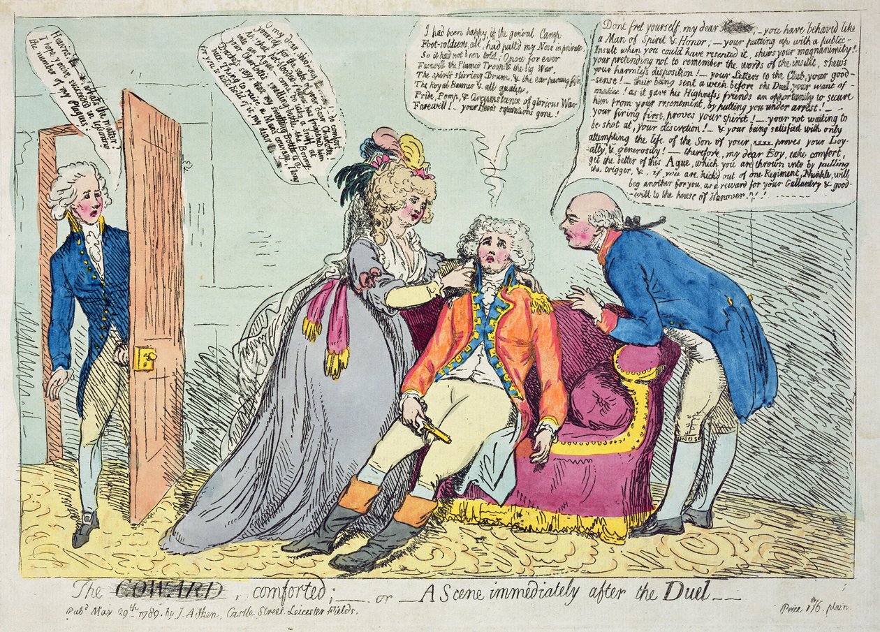 Korkak Teselli, James Aitken tarafından yayınlandı, 1789 by James Gillray
