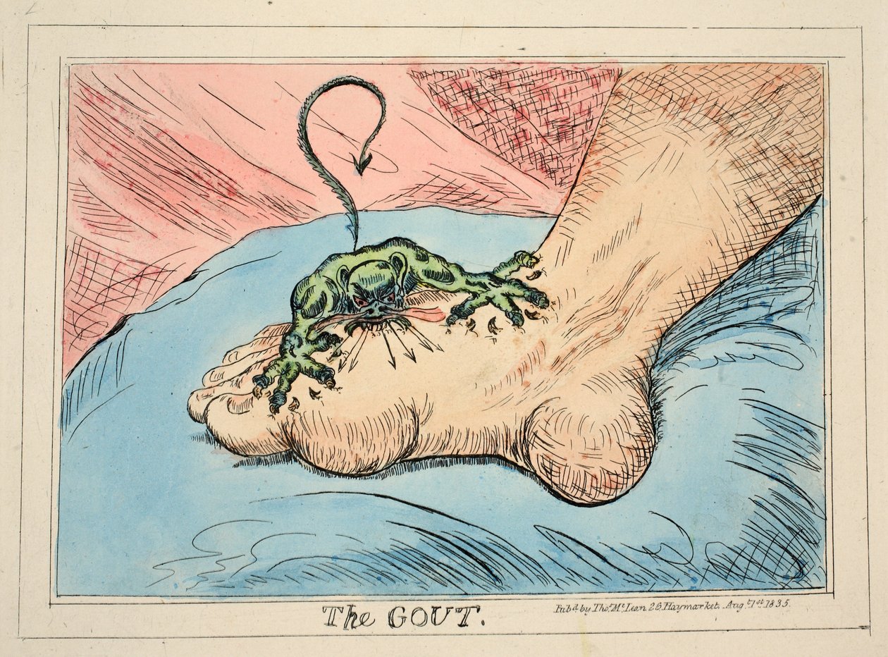 Gut, bar. 1835 (el renkli gravür) by James Gillray