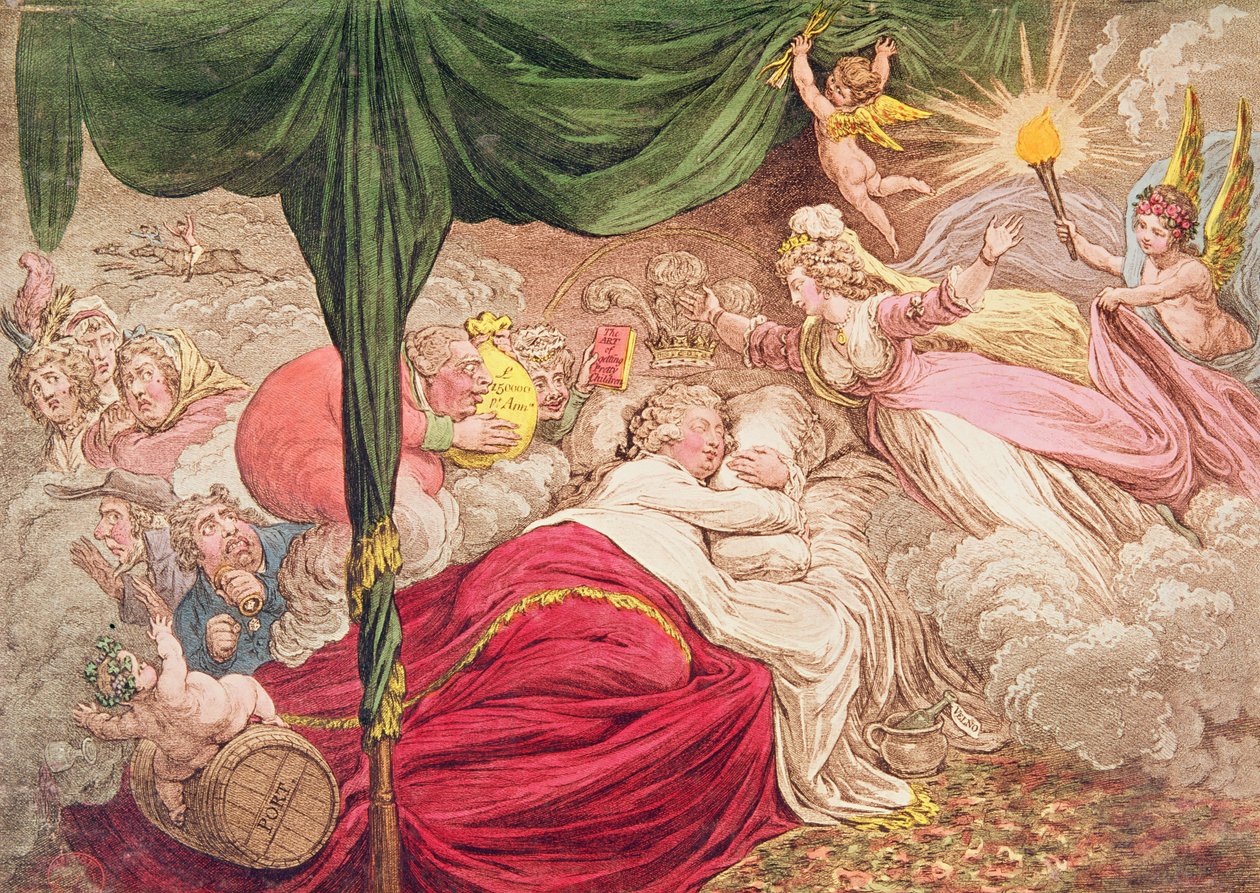 Aşıkların Rüyası, 24 Ocak 1795 by James Gillray