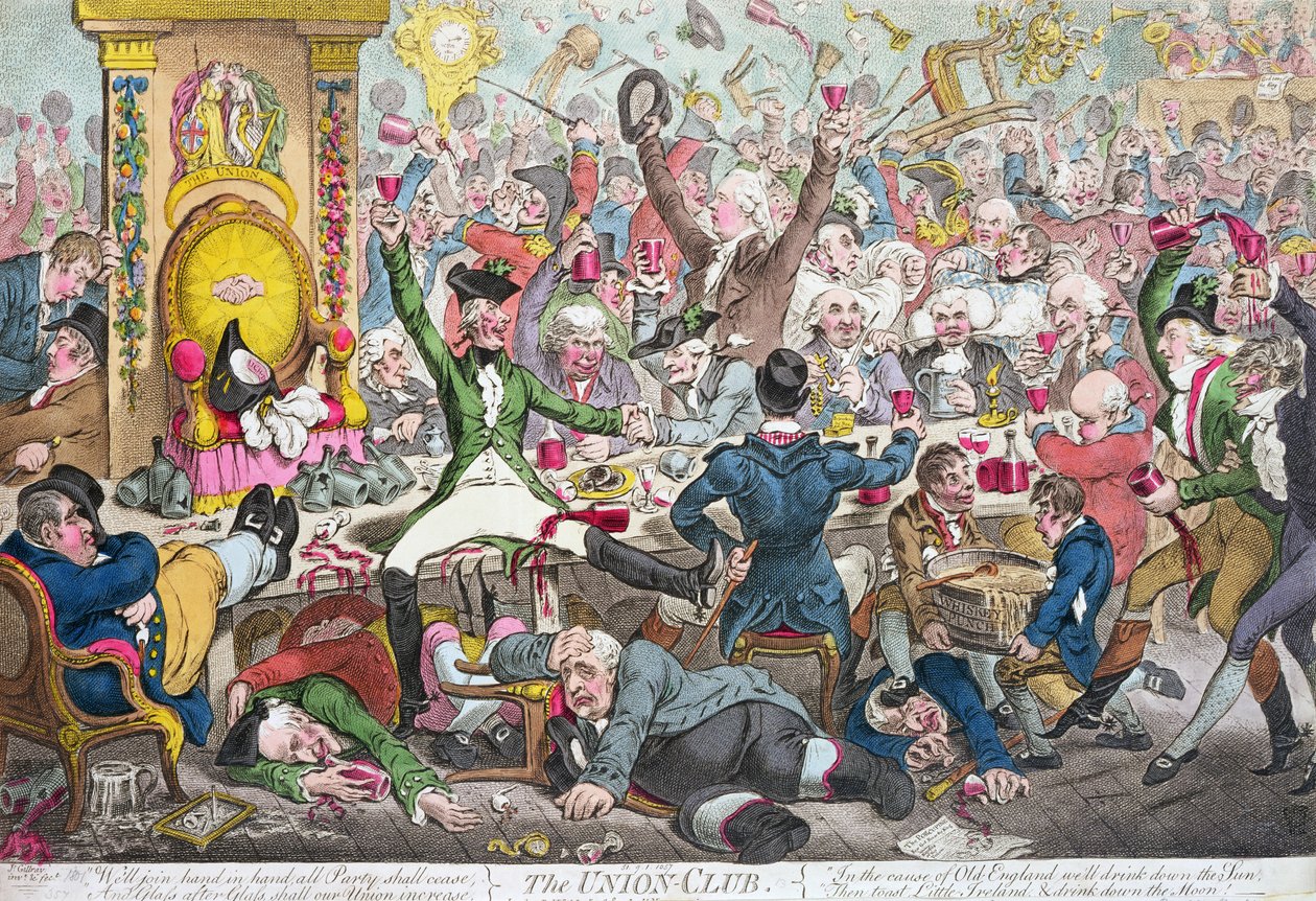 The Union Club, 1801 (renkli gravür) by James Gillray
