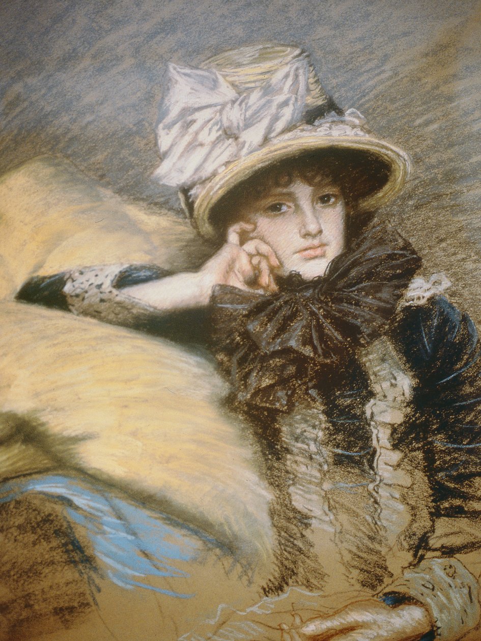 Berthe, 1882-3 (kağıt üzerinde pastel) by James Jacques Joseph Tissot