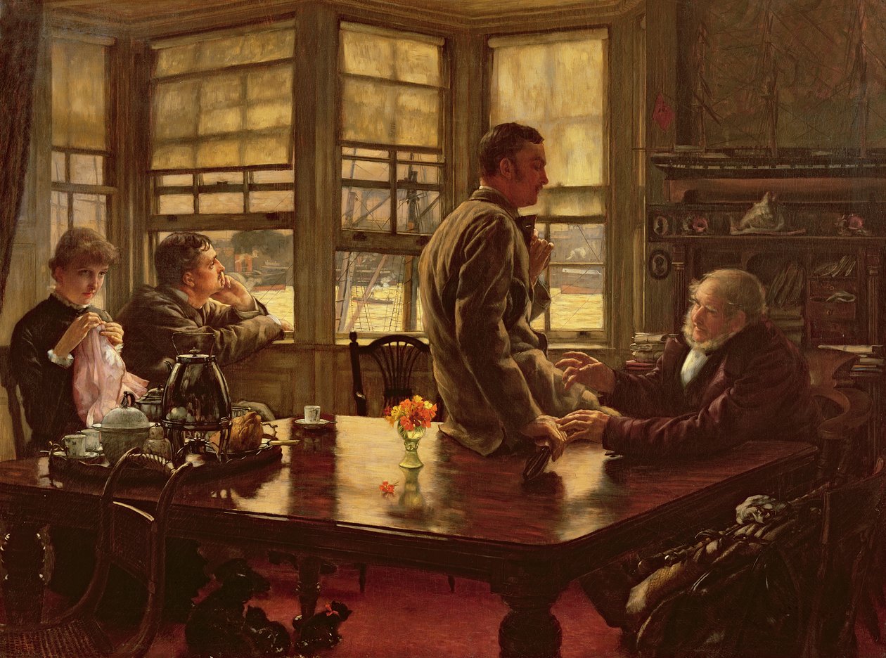 Modern Yaşamda Müsrif Oğul: Ayrılış, 1880 (kroki için bkz. 45476) by James Jacques Joseph Tissot