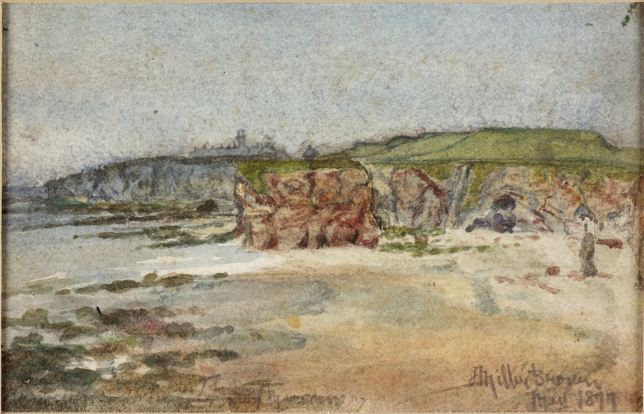 Marsden Bay 1877 (kağıt üzerine suluboya ve kurşun kalem) by James Miller Brown