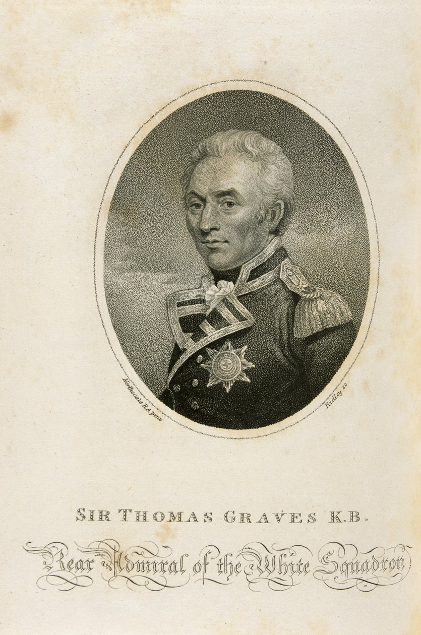 Ridley tarafından kazınmış Sir Thomas Graves KB, by James Northcote