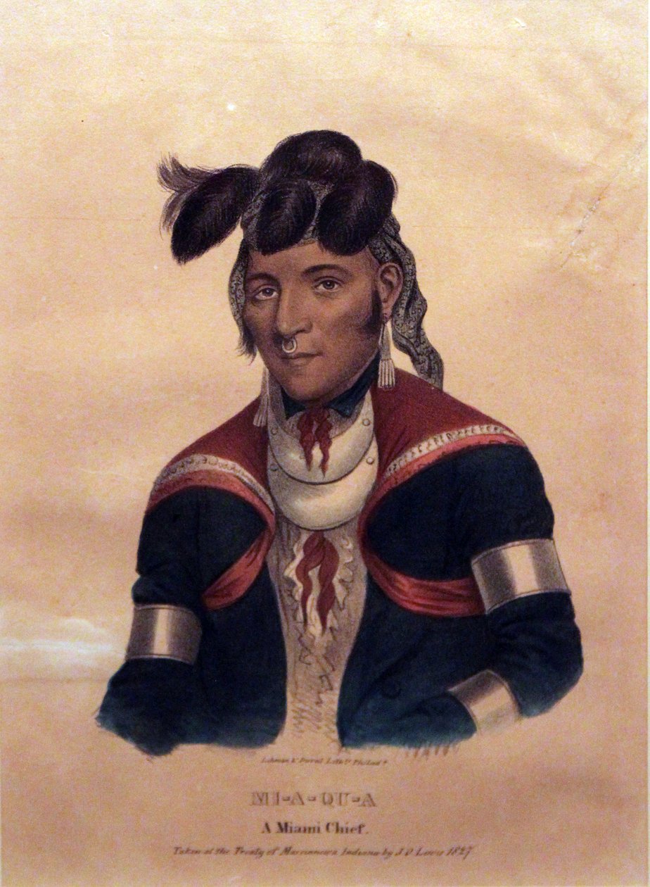 Mi-A-Qu-A, Miami Şefi, 1827 by James Otto Lewis