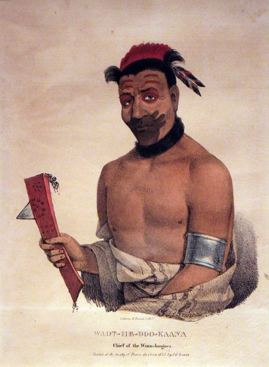 Wadt-He-Doo-Kaana, Winnebago Şefi, 1825 by James Otto Lewis