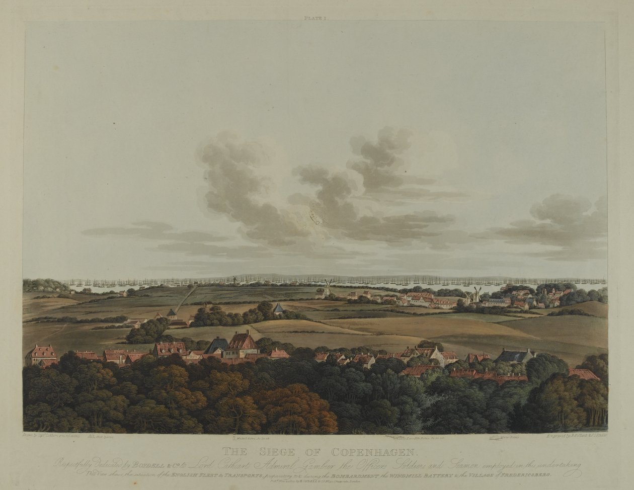 Danimarka 1807: Robert Pollard (1792-1867) ve Joseph Constantine Stadler (1780-1812) tarafından kazınmış Kopenhag Kuşatması, 1807