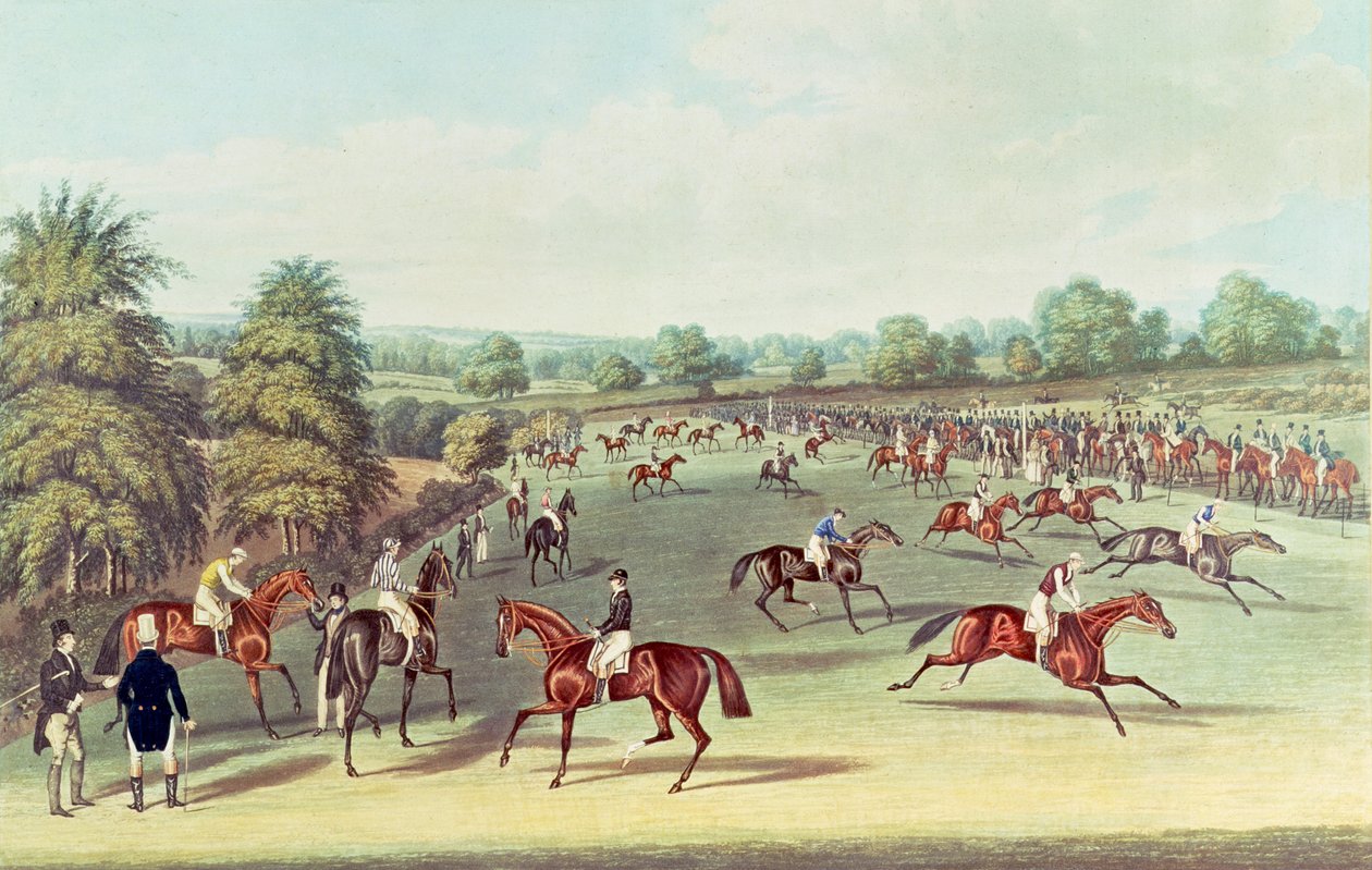 Epsom: başlamaya hazırlanıyor, 1830 by James Pollard