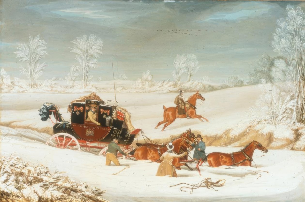 Kar Driftinde Posta Arabası by James Pollard