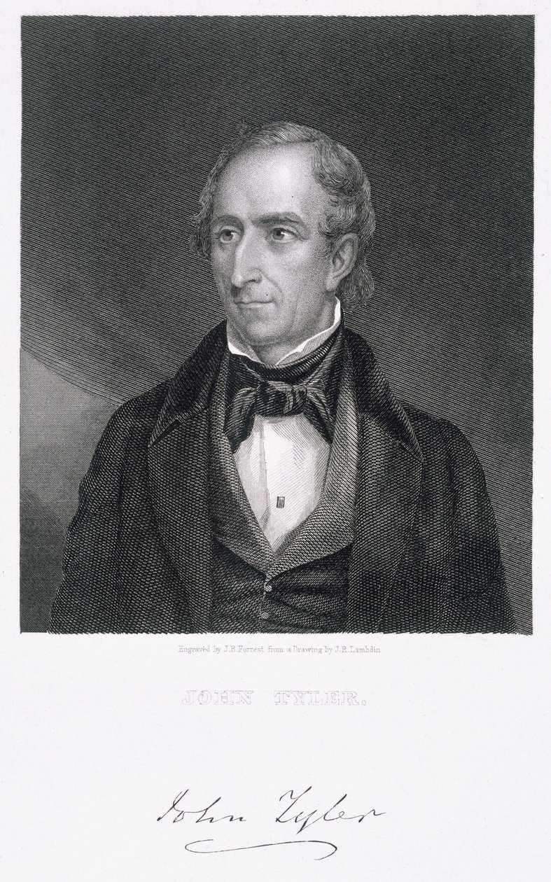 John Tyler, John B. Forrest (1814-70) tarafından kazınmış by James Reid Lambdin