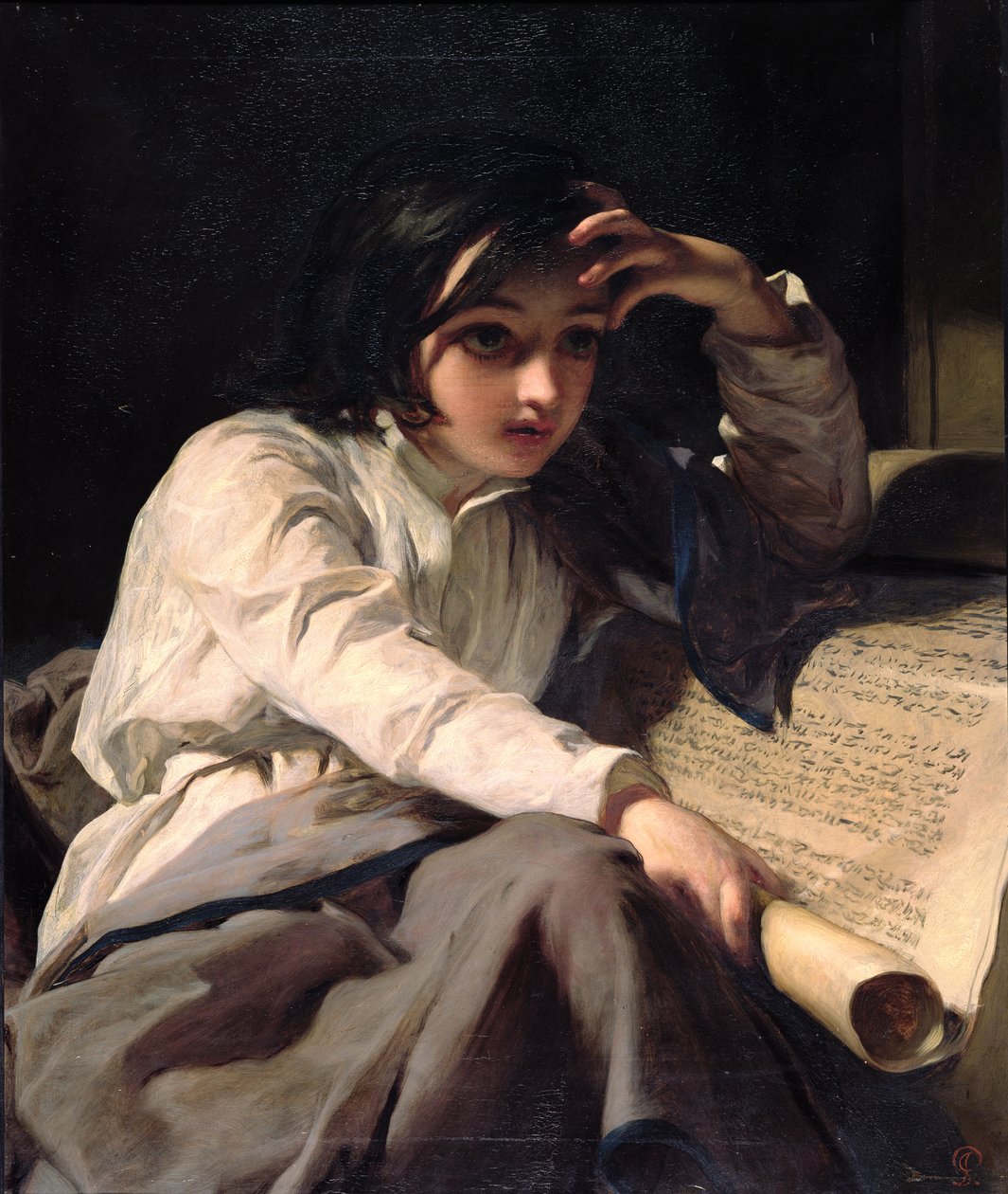 Bebek Timoteos Kutsal Yazıları Açıyor, c.1853 by James Sant