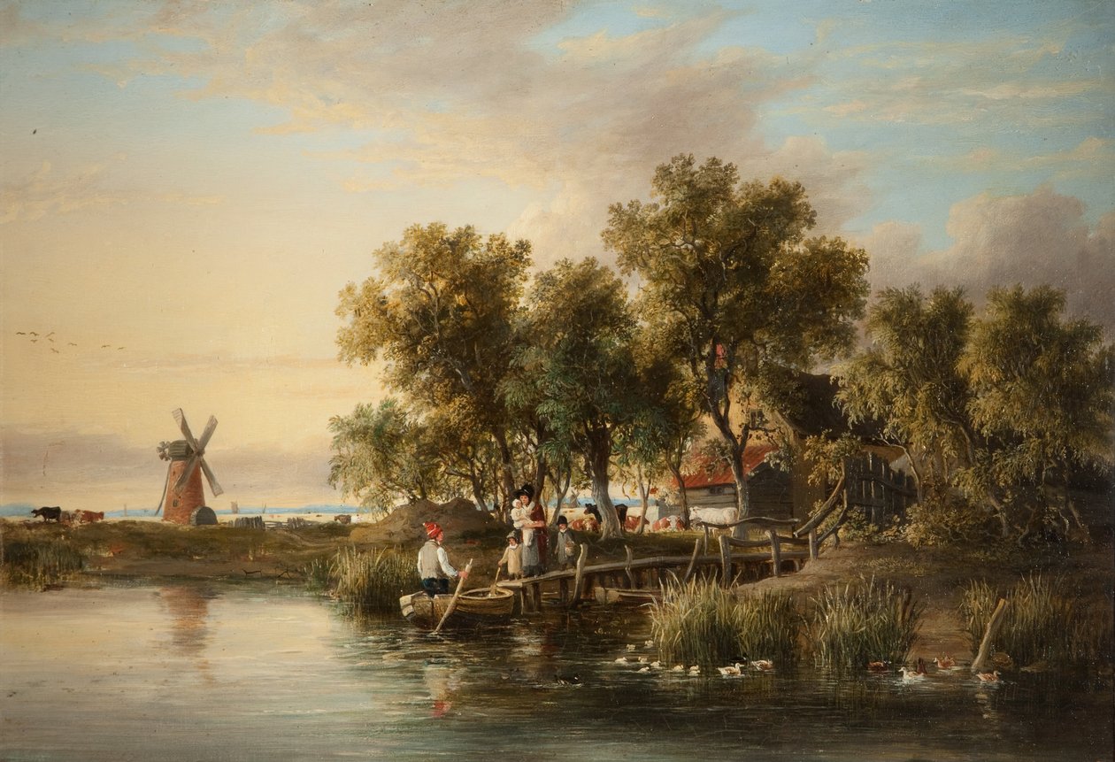 Güneşli Norfolk Nehri Manzara by James Stark
