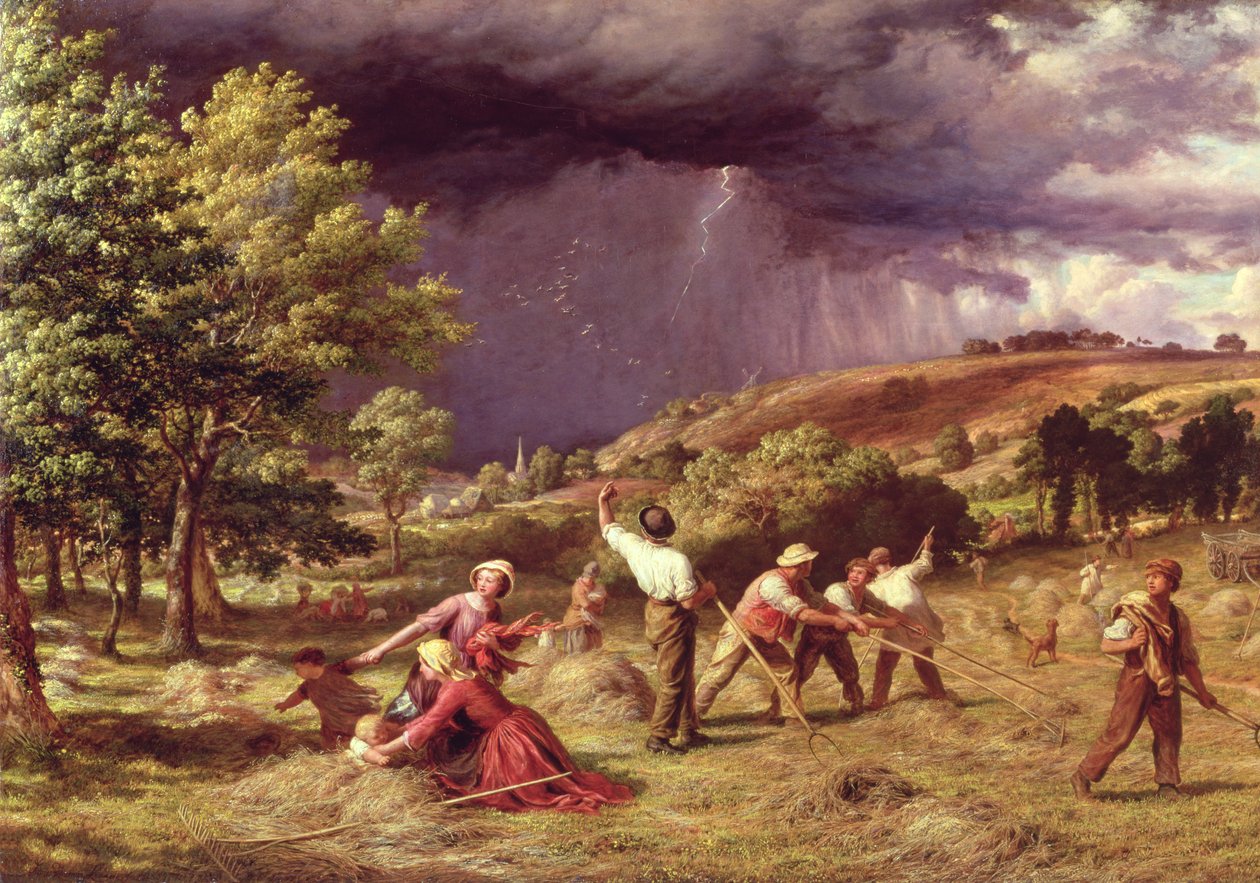 ಎ ಥಂಡರ್ ಶವರ್, 1859 ಟರ್ಕ್ by James Thomas Linnell