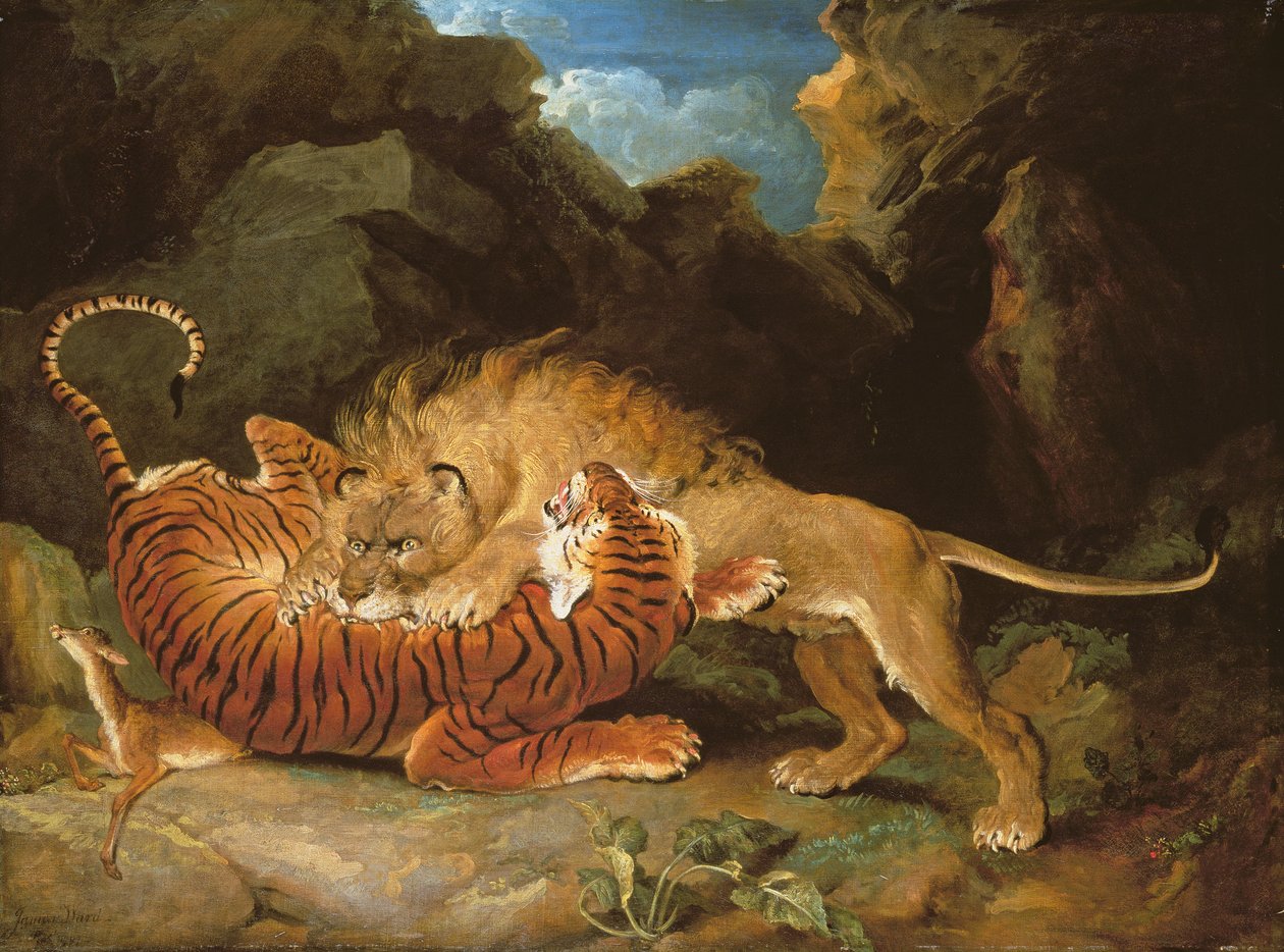 Aslan ve Kaplan arasındaki savaş, 1797 by James Ward