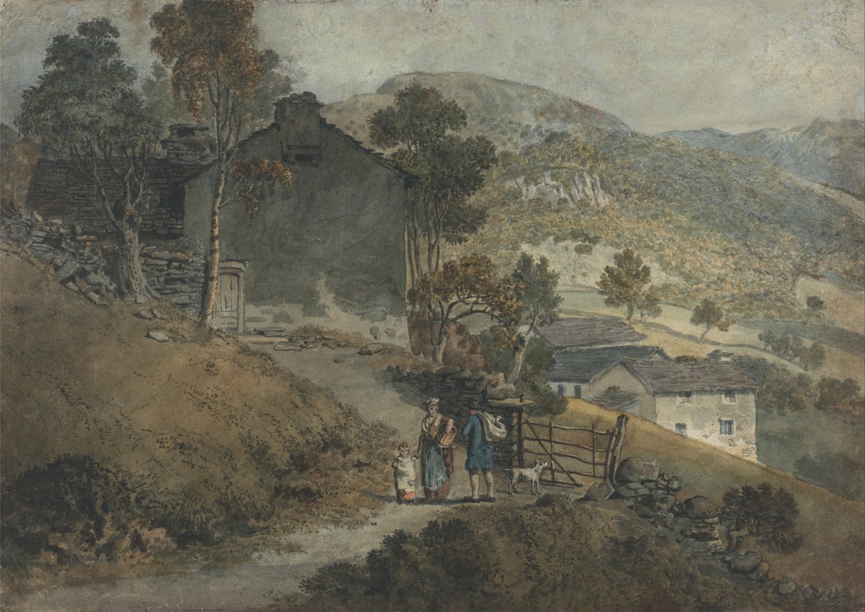 Kulübeler ve Figürler ile Manzara by James Ward
