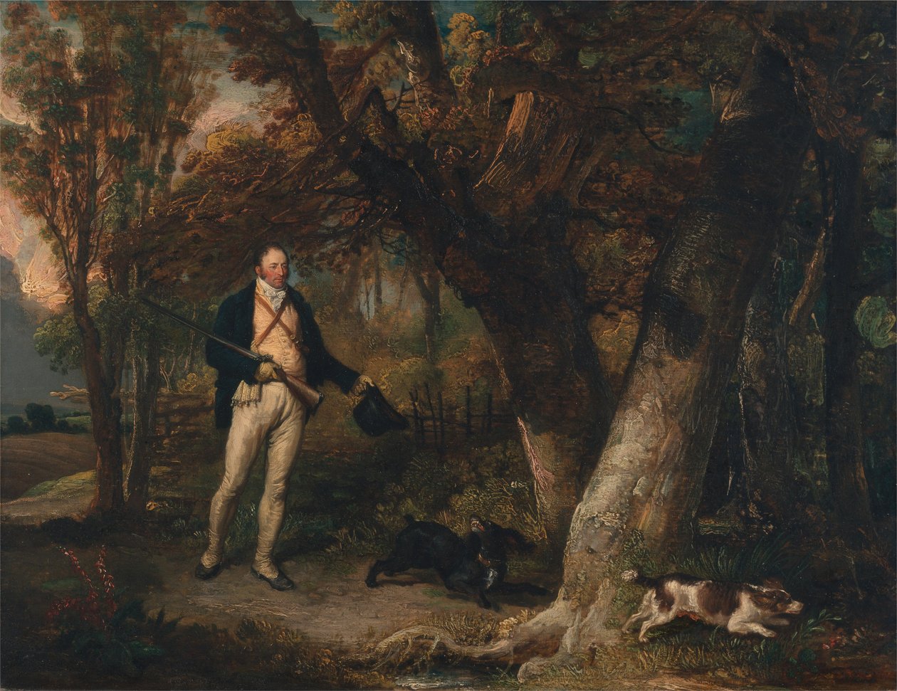 Rahip Thomas Levett ve en sevdiği köpekler, horoz vuruyor by James Ward