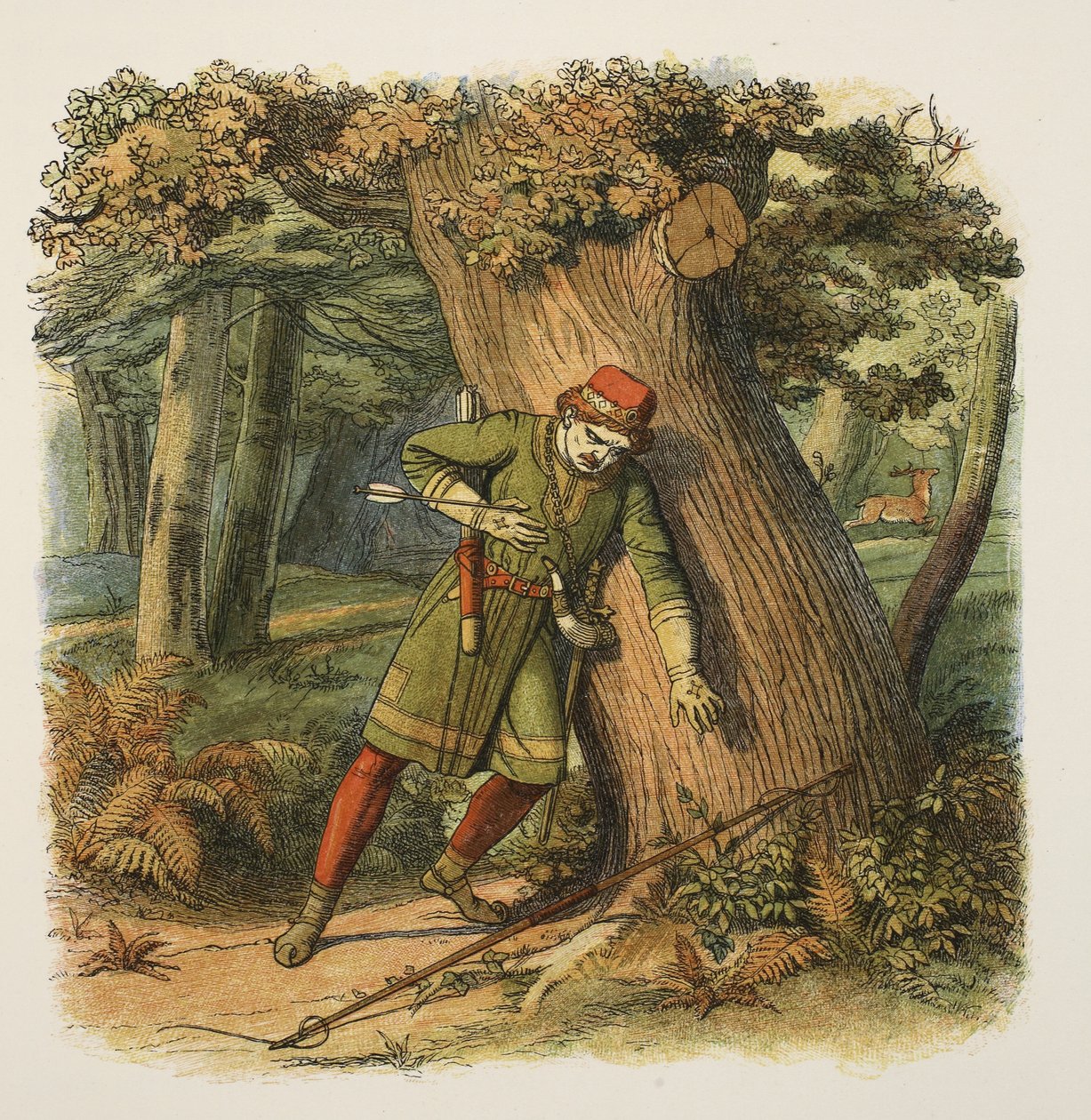 William the Red veya Rufus'un ölümü, 1100, A Chronicle of England MÖ 55'ten MS 1485'e kadar, pub. Londra, 1863 by James William Edmund Doyle