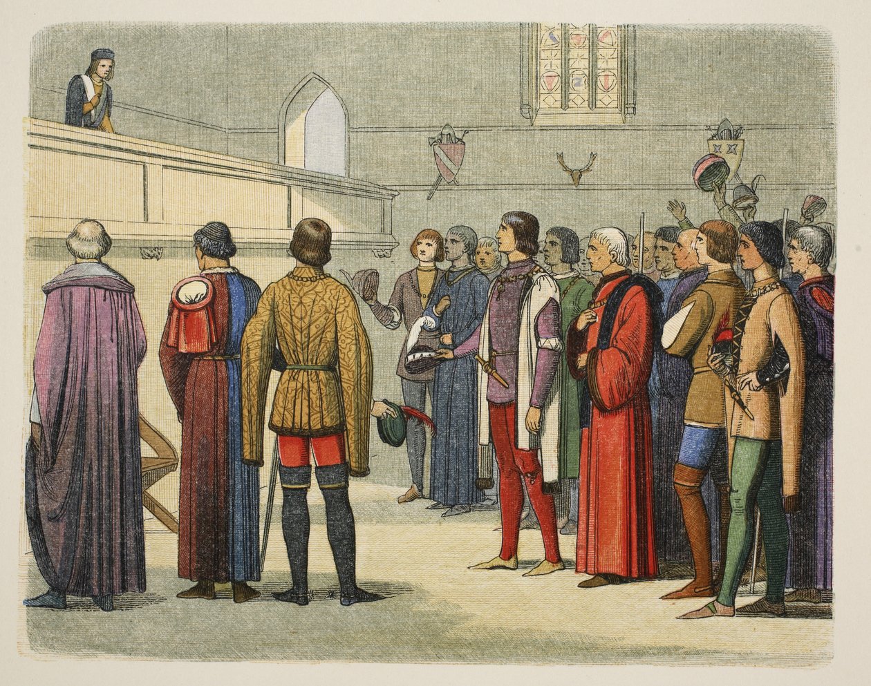 Richard, 25 Haziran 1483'te A Chronicle of England BC 55'ten MS 1485 pub'a kadar tacı devralmaya davet etti. Londra, 1863 by James William Edmund Doyle