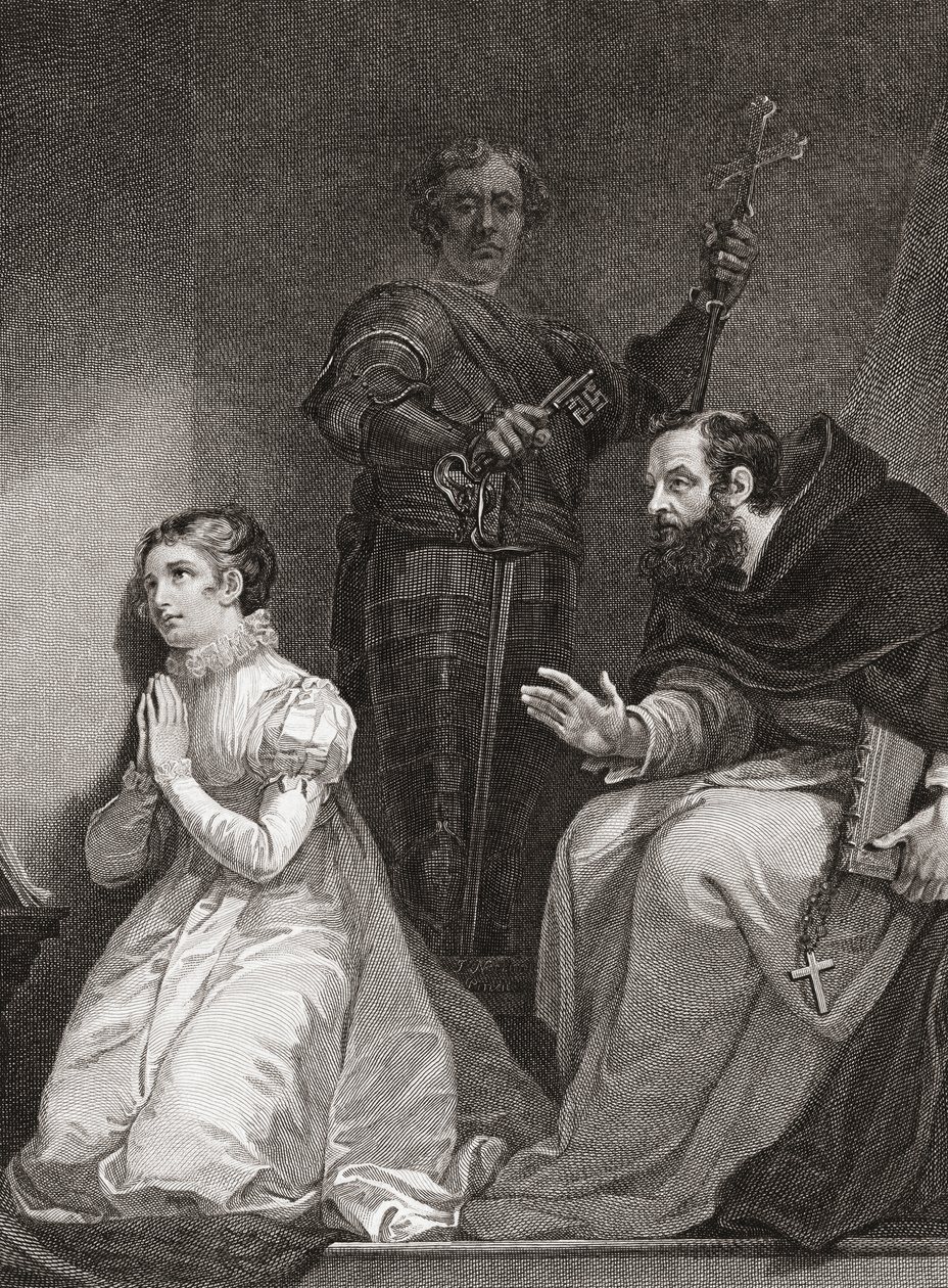 John Feckenham, Londra Kulesi'nde Leydi Jane Gray'i ziyaret ediyor (baskı) by James (after) Northcote
