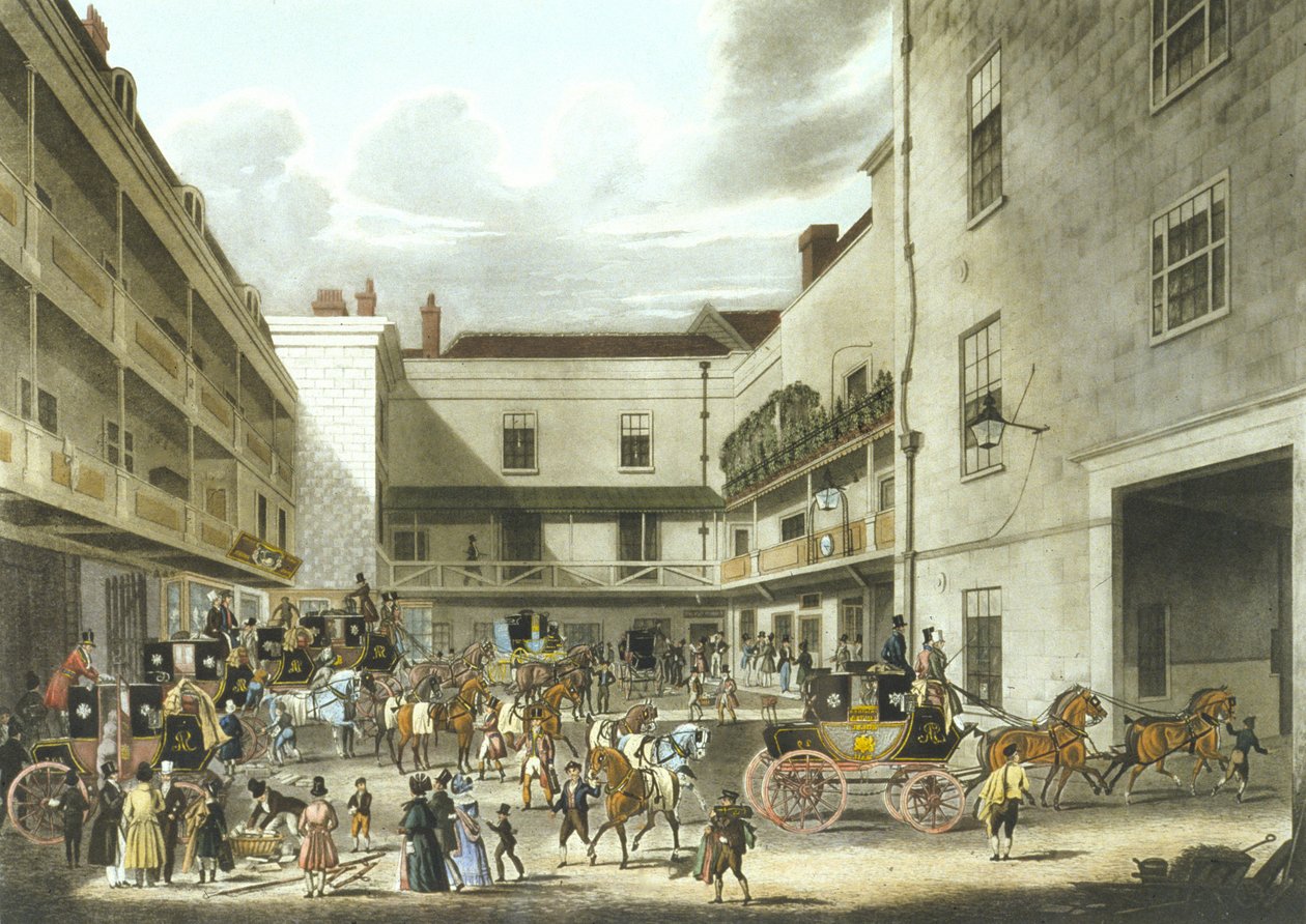 Royal Mail Başlamaya Hazırlanıyor (renkli taş) by James (after) Pollard