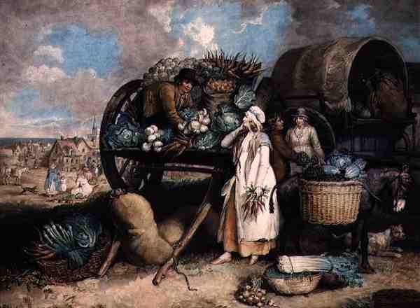 William Ward (1766-1826), pub tarafından oyulmuş bir Sebze Pazarı. tarafından Bay Ward & Co. by James (after) Ward