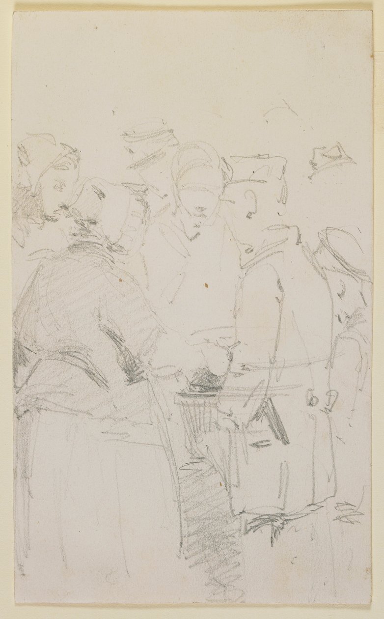 Bir Mangalın Etrafında Bir Grup Figür, 1858. by James Abbott McNeill Whistler