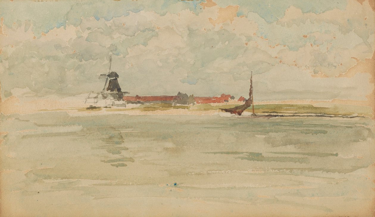Küçük Bir Kırmızı Not - Dordrecht, 1884. by James Abbott McNeill Whistler