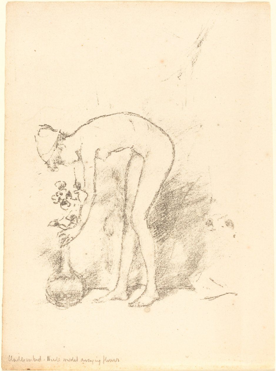 Çıplak Model Çiçek Düzenleme, c. 1892. by James Abbott McNeill Whistler