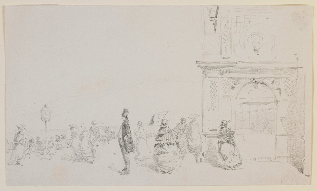 Bir gezinti yolundaki bir grup figür, 1857. by James Abbott McNeill Whistler