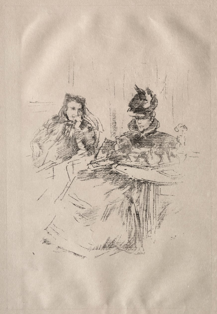 İkindi Çayı, Bayan Phillips ve Bayan Charles Whibley. by James Abbott McNeill Whistler