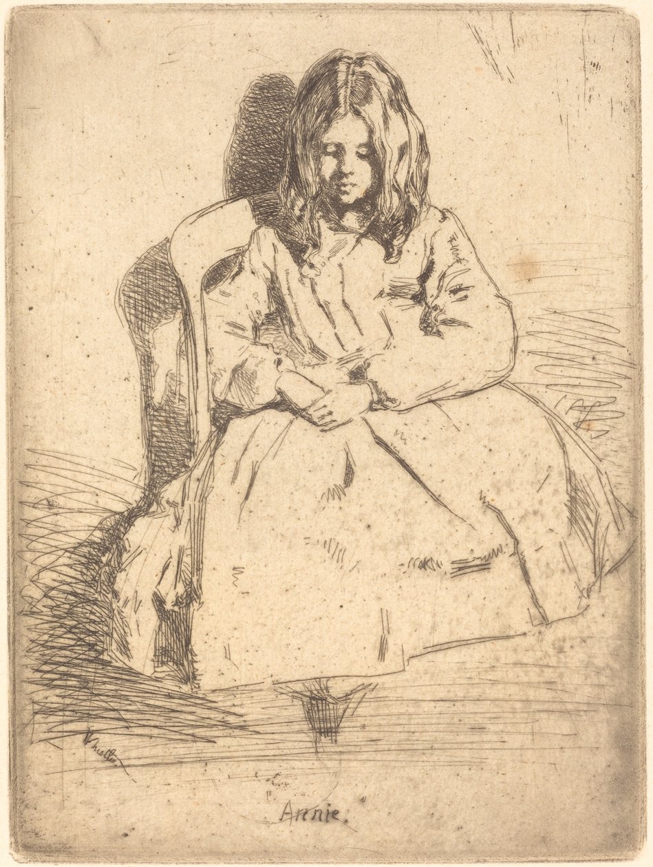 Oturan Annie, 1858. by James Abbott McNeill Whistler