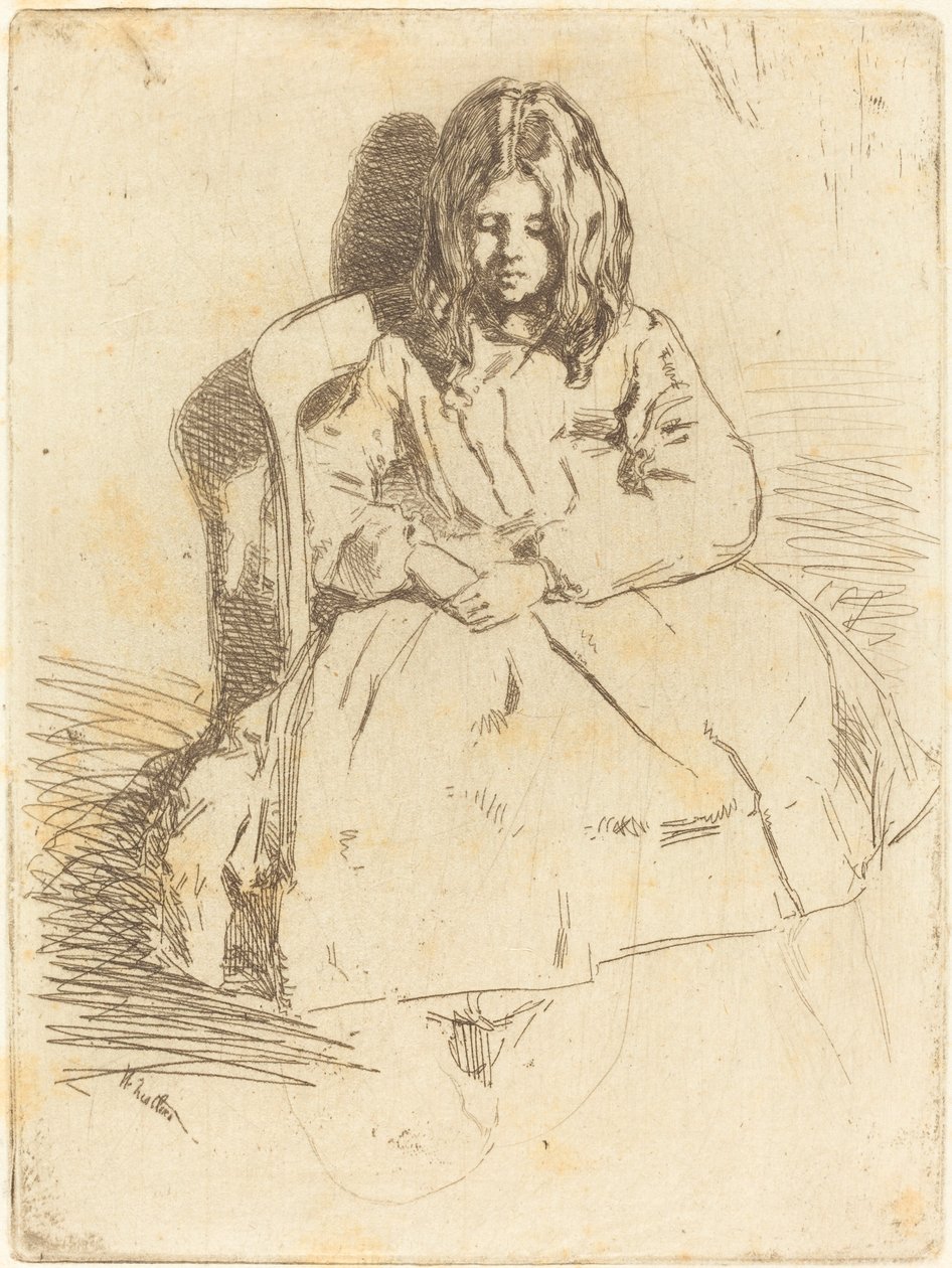 Oturan Annie, 1858. by James Abbott McNeill Whistler