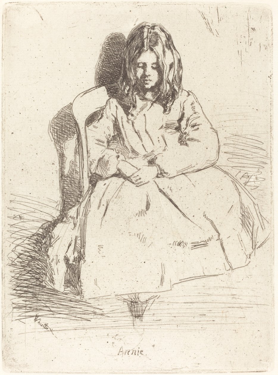 Oturan Annie, 1858. by James Abbott McNeill Whistler